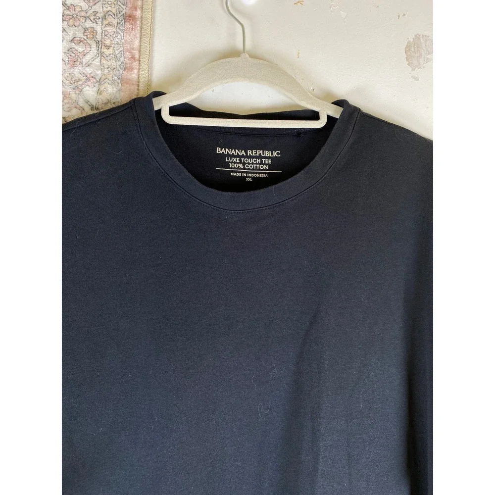 Banana Republic Luxe Touch Tee Mens XXL Black Cotton Crewneck Capsule Minimalist